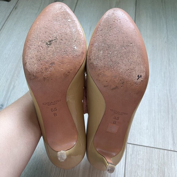 Coach Nala Cappuccino Patent Leather Pump Heels - Size 8.5 - Picture 5 of 7